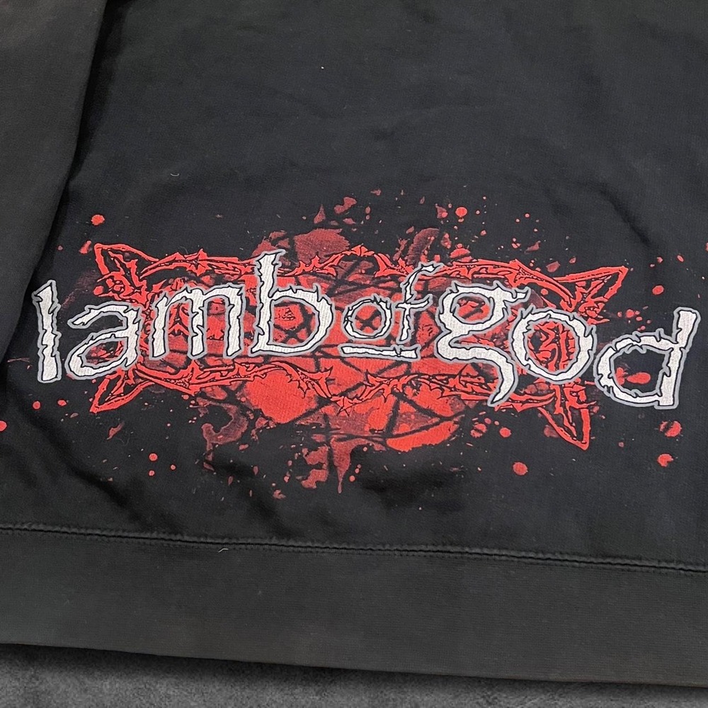 Lamb of God "Dead Seeds" Zip-Up Hoodie (2009) Distressed Band Y2K Large - Picture 4 of 7